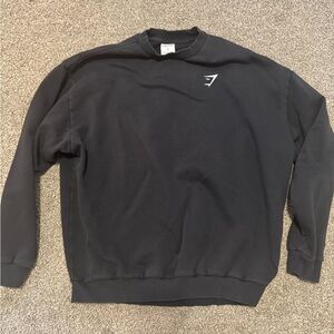 Gymshark Black Crewneck Crest Sweater